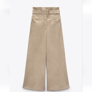 Zara Belted Gabardine Pants